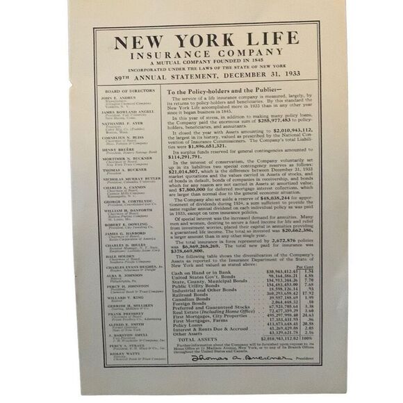 Vintage 1934 New York Life Insurance Company Ad Advertisement - Picture 2 of 5